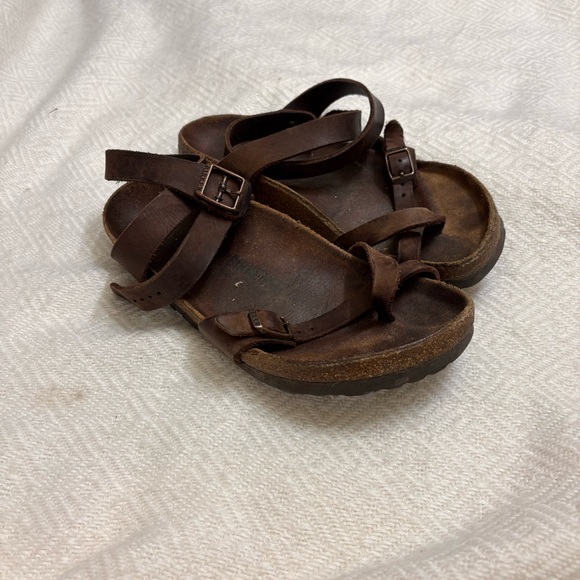 Birkenstock Yara  Brown Leather Ankle Strap Sandals - Picture 2 of 9